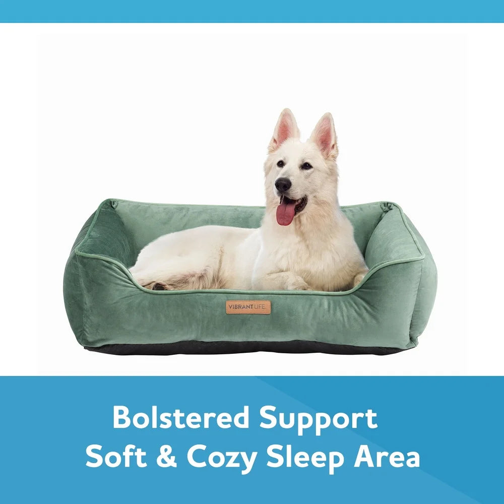 Luxury Large Dog Bed Bolstered Walls and Removable Cover