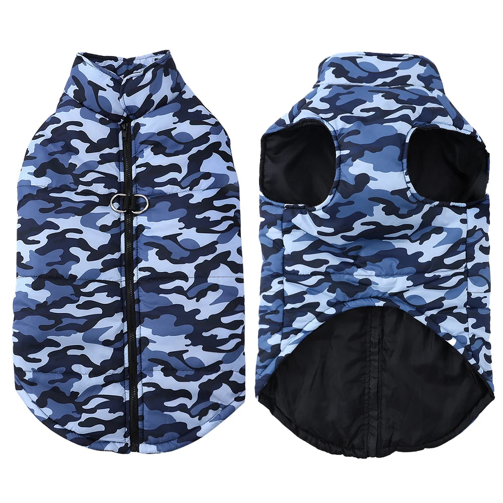 Winter Dog Clothes Coat Waterproof Large Dogs Jacket 4-6XL Camouflage Print Warm Windproof Labrodor Golden Retriever Clothing