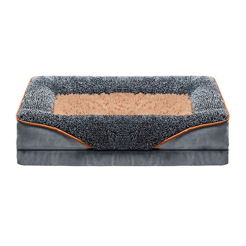 Removable washable pet dog sofa and dog bed for all seasons, pet bed sofa, comfortable and soft cat sofa bed with raised edges,