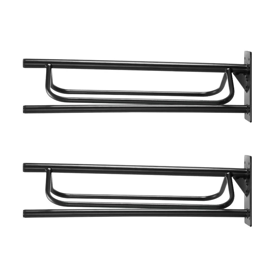 Saddle Rack with Pad Bar 2 Packs Wall Mounted Horse Saddle Stand Black
