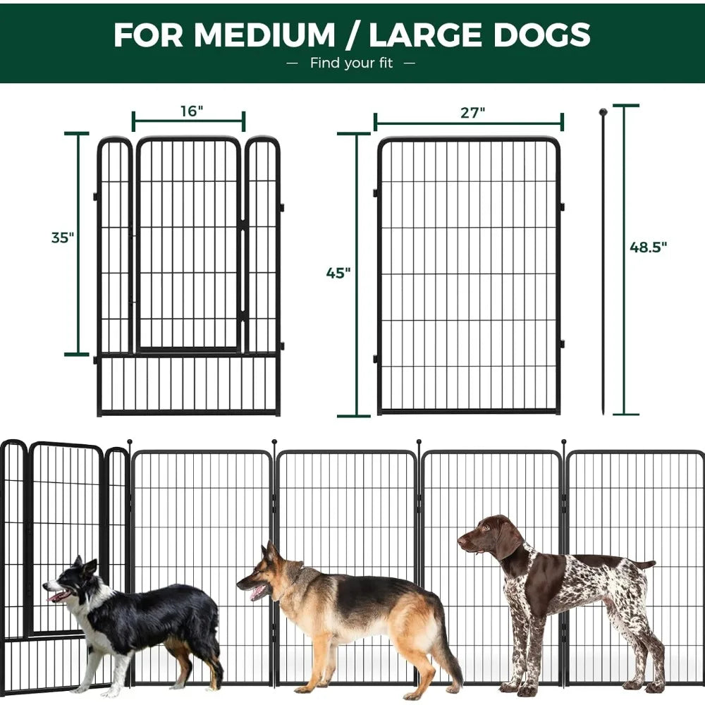 Rollick Dog Playpen for Yard, RV Camping, 45 inch 16 Panels for Large Dogs│Patented
