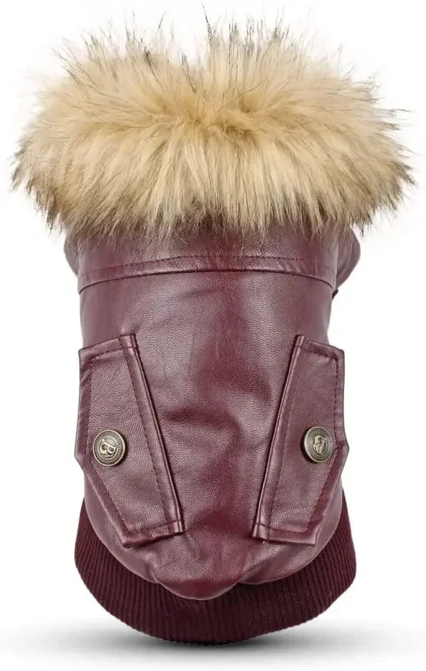 for Coat Medium Dog winter Leather pets for dog Waterproof PU clothes Small Dogs Winter Dog to Puppy Coats clothes Jackets