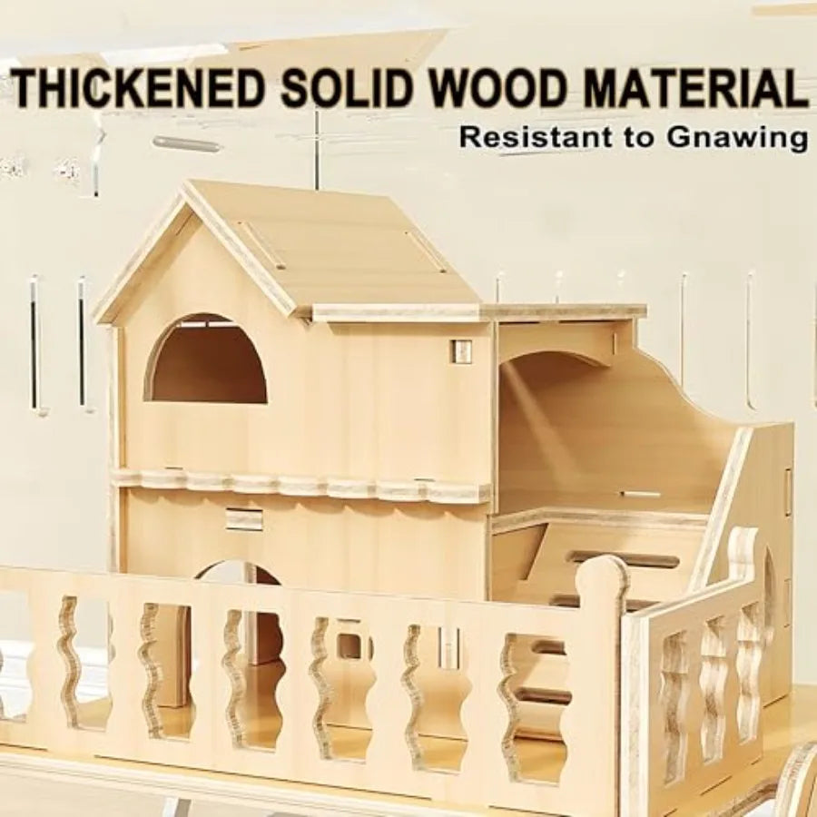 8 in 1 Acrylic Hamster Cage with All Accessories2Layer Hamster House with Full Transparent Viewing Top Open Mouse Cage for Pet