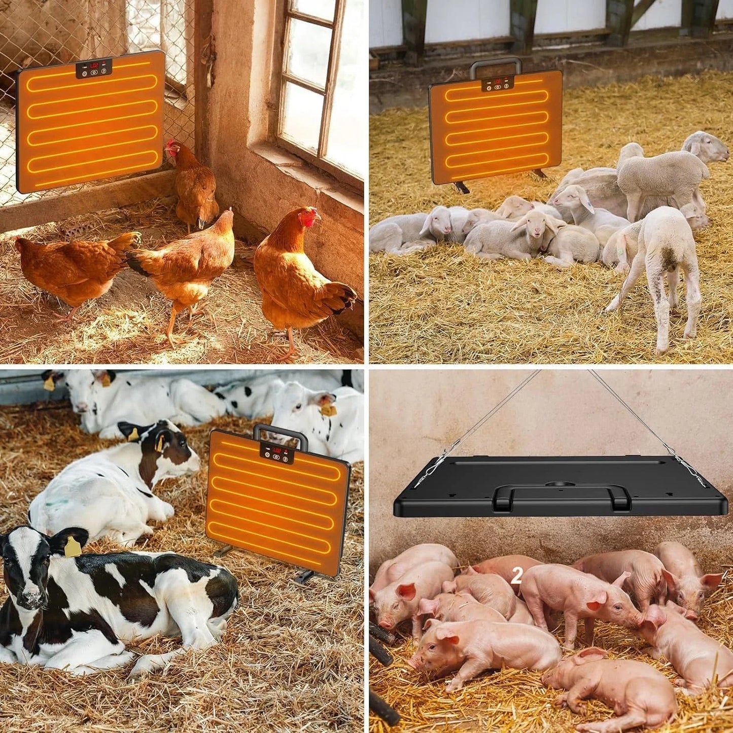 1PC Chicken Coop Heater Thermostatic Poultry Heating Panel Adjustable Temperature Winter Farm Universal Heater For Many Animals