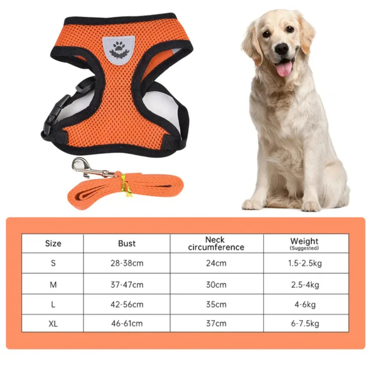 Nylon Adjustable Dog Harness Reflective Soft Breathable Pull Dog Harness Vest Pet Harness and Leash Walking Pet Supplies