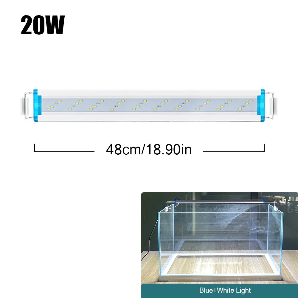 18~70CM Super Bright Lamp LED Aquarium Light For Aquatic Plant Fish Tank Extensible Clip Lamp 90~260V