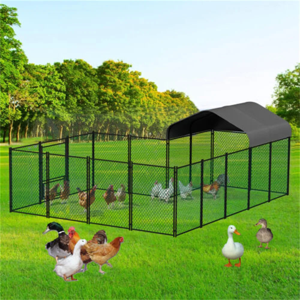 Large Walk-in Chicken Run Coop Cage Hens Rabbit Ducks Chickens Poultry Pen for Outside Yard Farm