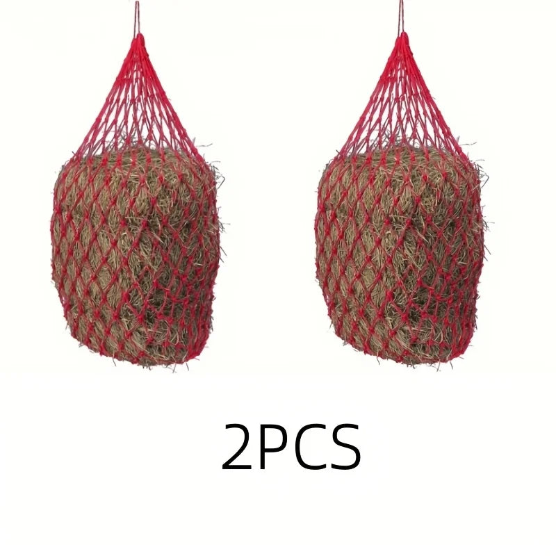 2 Pack Horse Hay Net Slow Feed Bag For Horses Sheep Donkeys