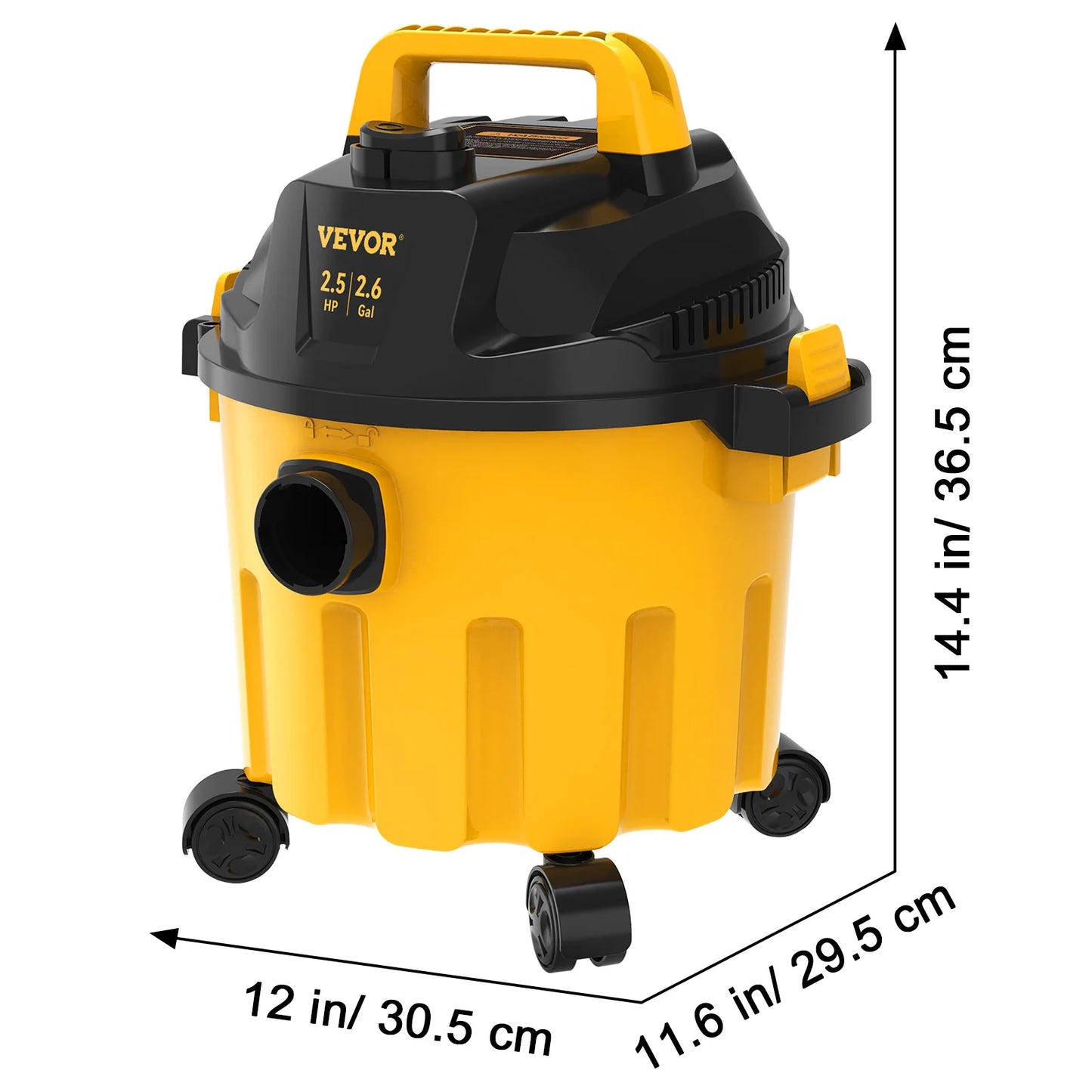 SucceBuy Wet Dry Vac 2.6 Gallon 2.5 Peak HP 3 in 1 Portable Shop Vacuum with Blowing Function Attachment Storage for Floor