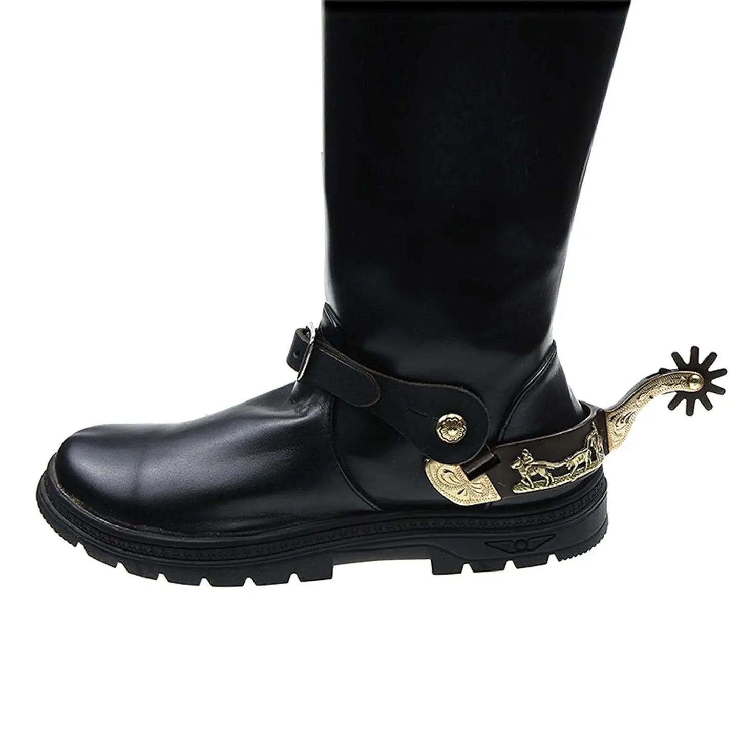 Mild Steel Horse Spur Western Boy Spur Mens Roping Spur with Gear Boot Decoration Horse Riding Accessories Enduring