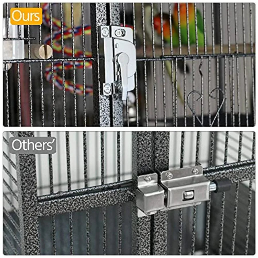 69Inch Extra Large Bird Cage with Durable Metal Construction for MidSized Parrots Cockatiels Conures Parakeets Lovebirds Budgie