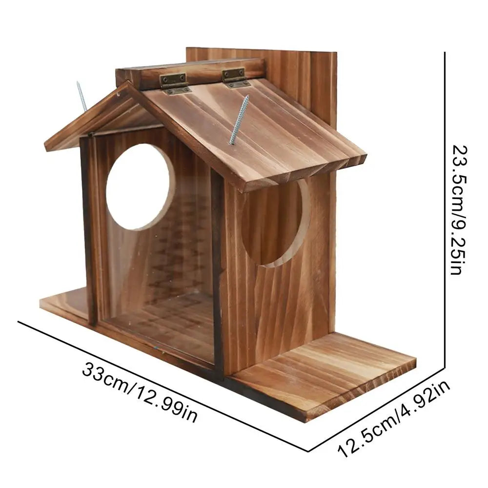Squirrel Feeder Box Winter Outside Feeding House Squirrel Feeder Large Feeder Box Waterproof Table Feeder For Squirrel & Birds