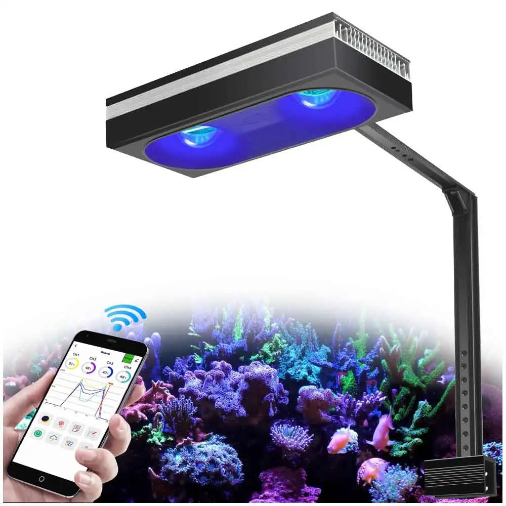 PopBloom RL90/RL180 WiFi Aquarium light, Full Spectrum Saltwater Aquarium Led Lamp for Reef Coral SPS/LPS Marine Aquarium Tank