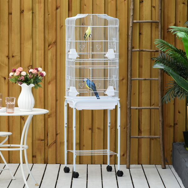 Bird Cage Starter Kit with Removable Rolling Stand for Easy Mobility and Convenience