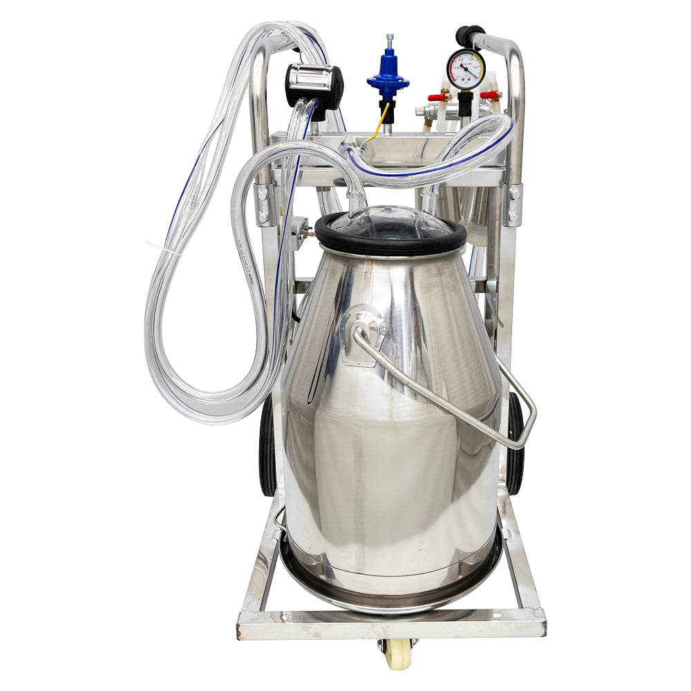 Electric Milking Machine for Cows 25L Automatic Oil-Free Vacuum Pump Goat Milker Stainless Steel Dairy Farm Milking Equipment