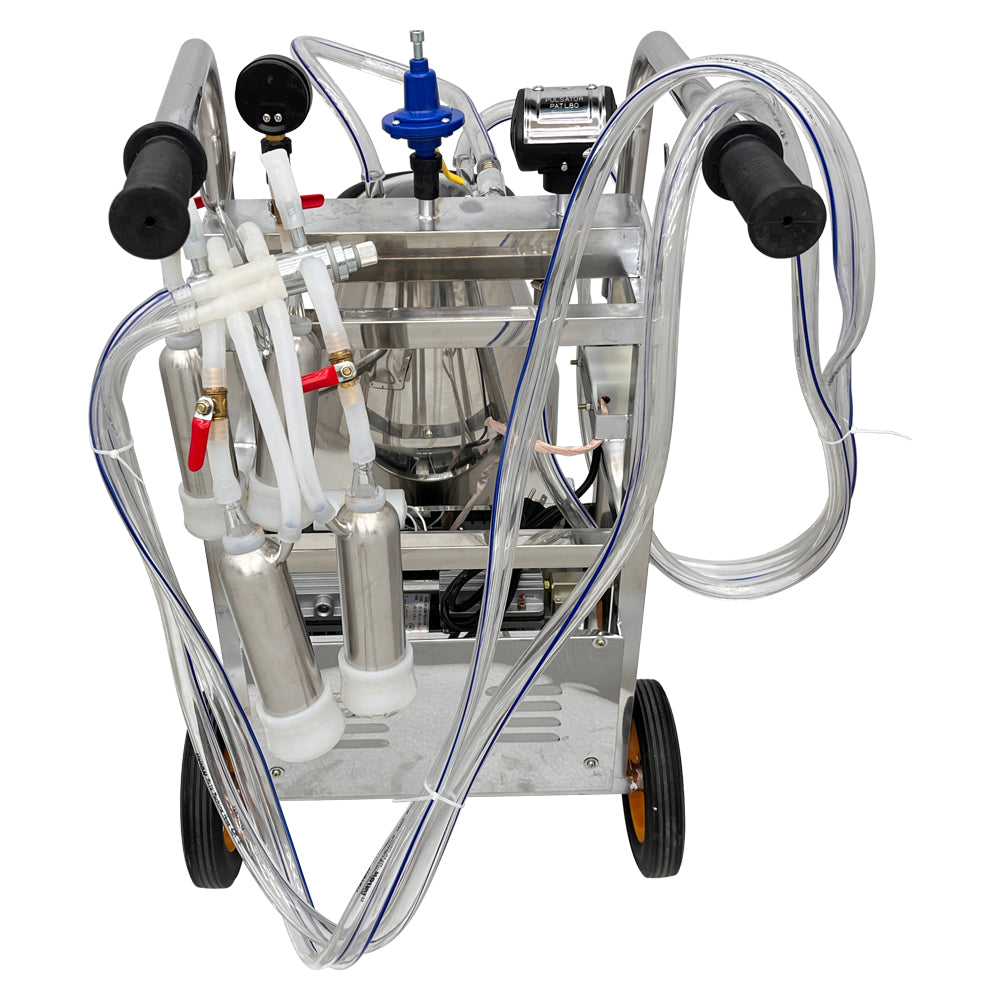 Electric Milking Machine for Cows 25L Automatic Oil-Free Vacuum Pump Goat Milker Stainless Steel Dairy Farm Milking Equipment