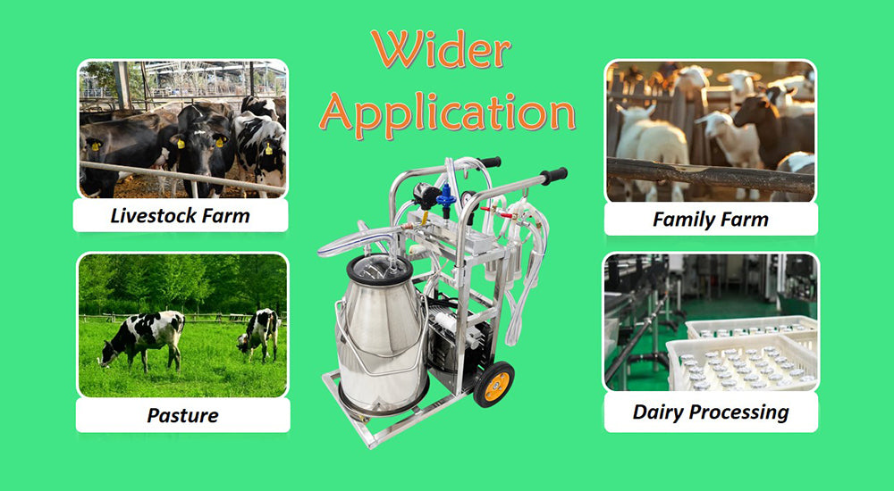 Electric Milking Machine for Cows 25L Automatic Oil-Free Vacuum Pump Goat Milker Stainless Steel Dairy Farm Milking Equipment