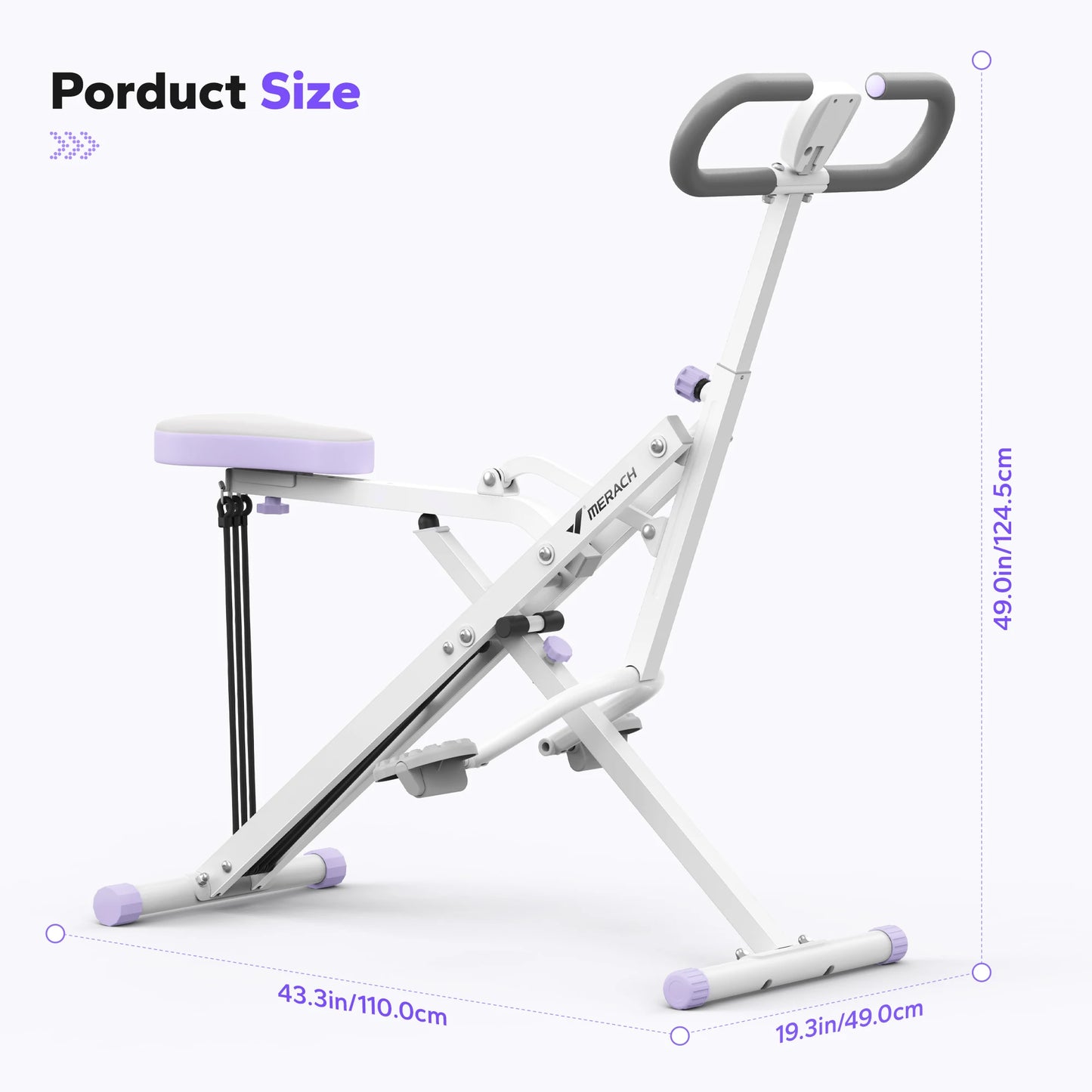MERACH Squat Machine 2in1 Squat Rowing Machine Easy Setup Foldable Exercise Equipment Glute Trainer Machine Glutes Leg Home Fit