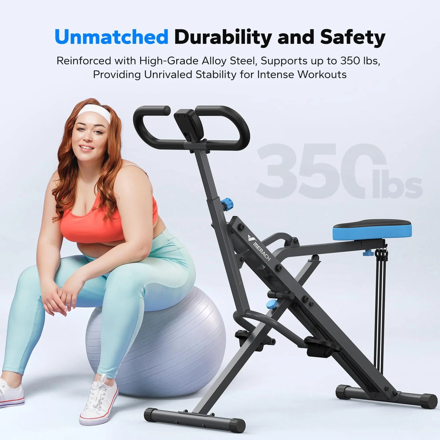 MERACH Squat Machine 2in1 Squat Rowing Machine Easy Setup Foldable Exercise Equipment Glute Trainer Machine Glutes Leg Home Fit