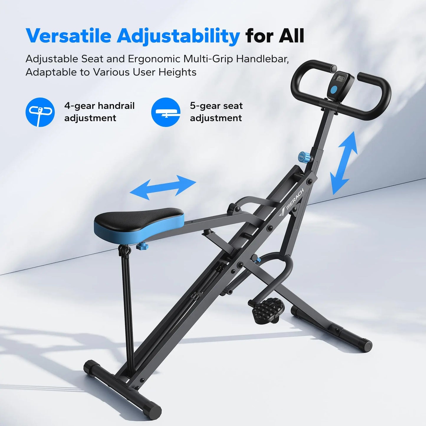 MERACH Squat Machine 2in1 Squat Rowing Machine Easy Setup Foldable Exercise Equipment Glute Trainer Machine Glutes Leg Home Fit