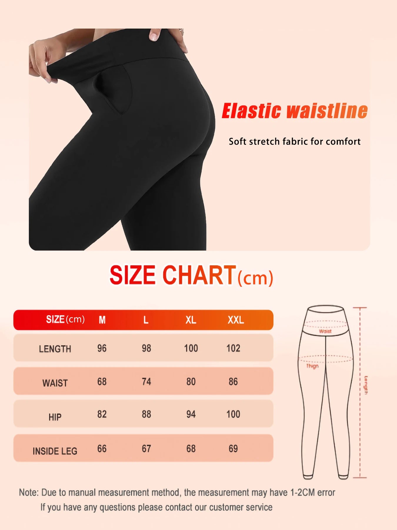 4-piece Women's Fleece Pants，Women's Solid Color High Waist Leggings, Fitness Leggings Soft Yoga Pants，Women's Leggings