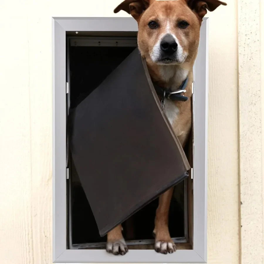 Aluminium Extra Large Dog Door 17.5 W x 27.7 H Weatherproof Aluminum Frame Pet Door with Sliding Lock Panel Easy to Install Dur