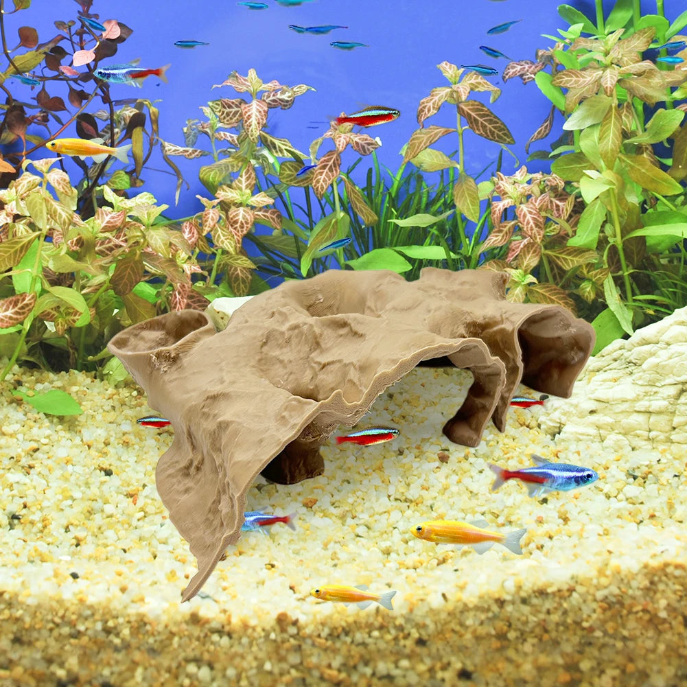 3D Printed Fish Tank Accessories Underground Tunnel Cave Fish Hideout Decor for Cherry Shrimp Chili Rasbora Hermit Crab