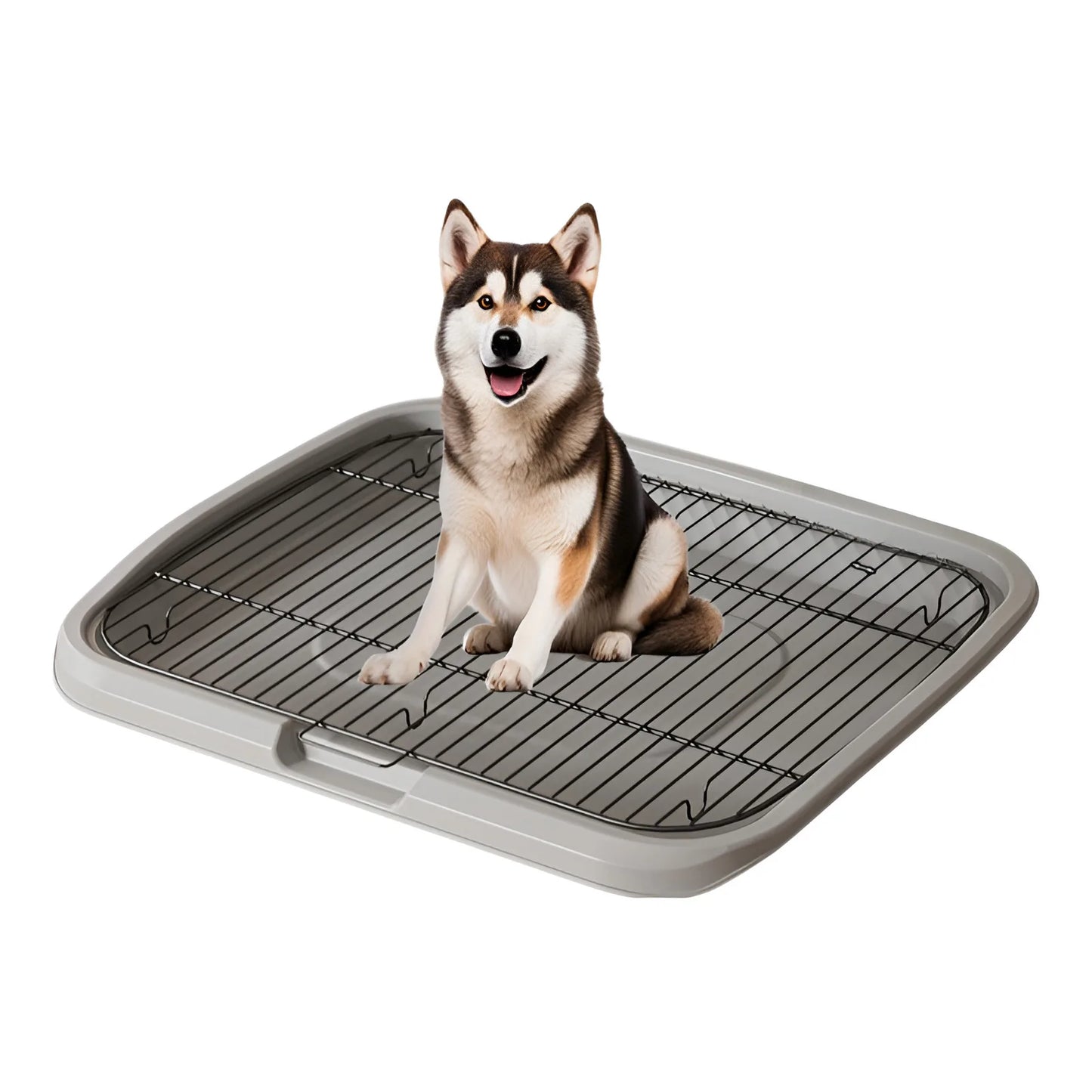 Large Pet Dog Toilet Medium and Large Dogs Toilet Training Equipment Stainless Steel Full Cleaning Anti-stepping Poop Collector