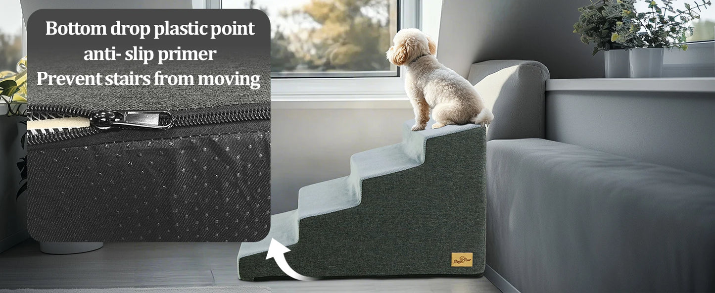 Pet 3/4 Step Stair Dog Cat Ramp Ladder High-Density Foam Sponge Dogs Sofa Removable and Washable Training Pet Ramp Stairs