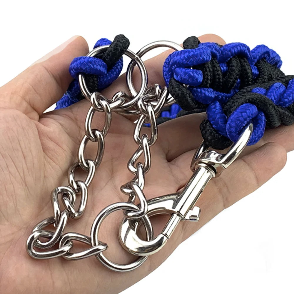 Nylon Braided Dog Collar And Leash Set Traction Rope For Small Medium Large Dog Leash Chien Pitbull Bull Terrier Pet Accessories