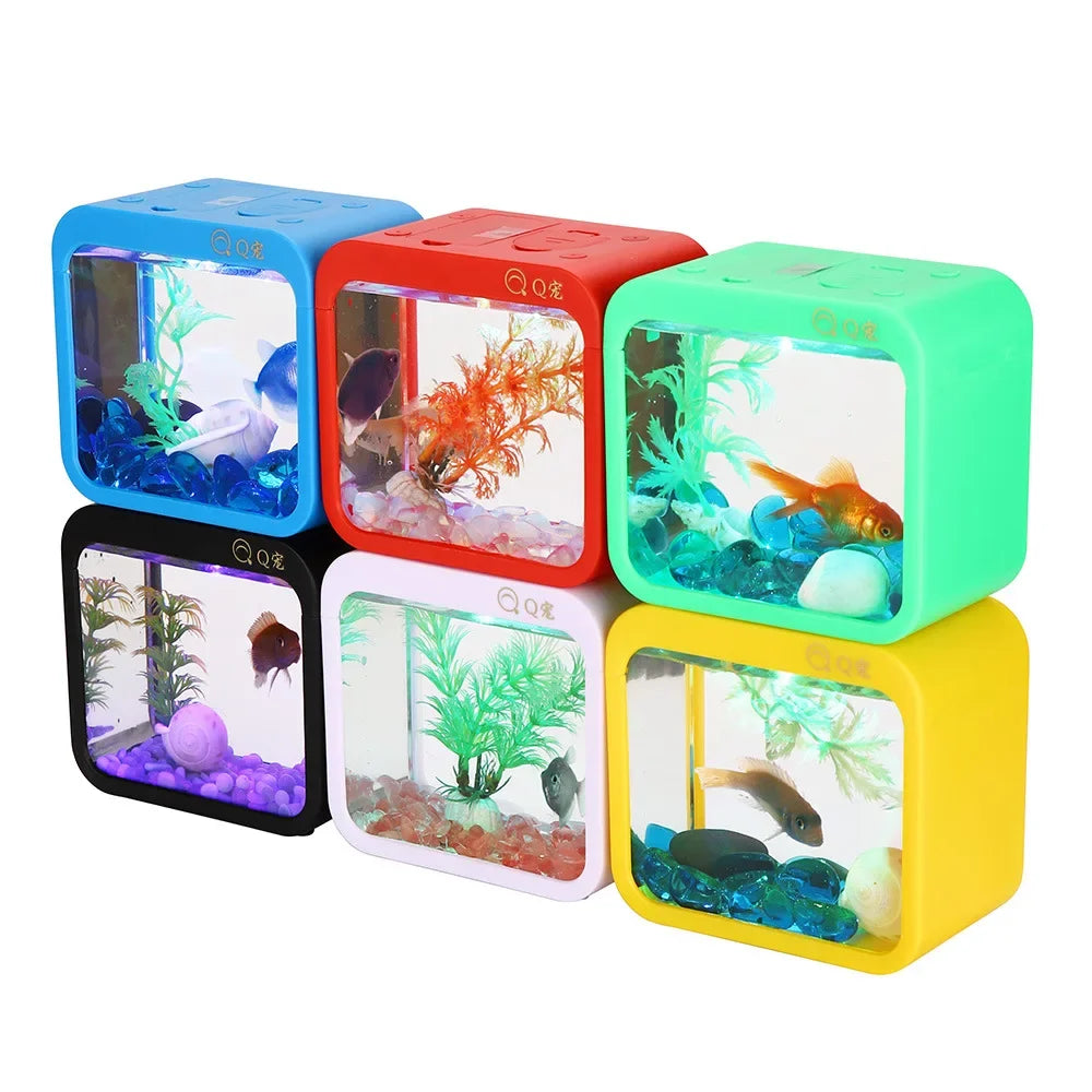 Creative LED Aquarium Decoration Mini Fish Tank With Lights