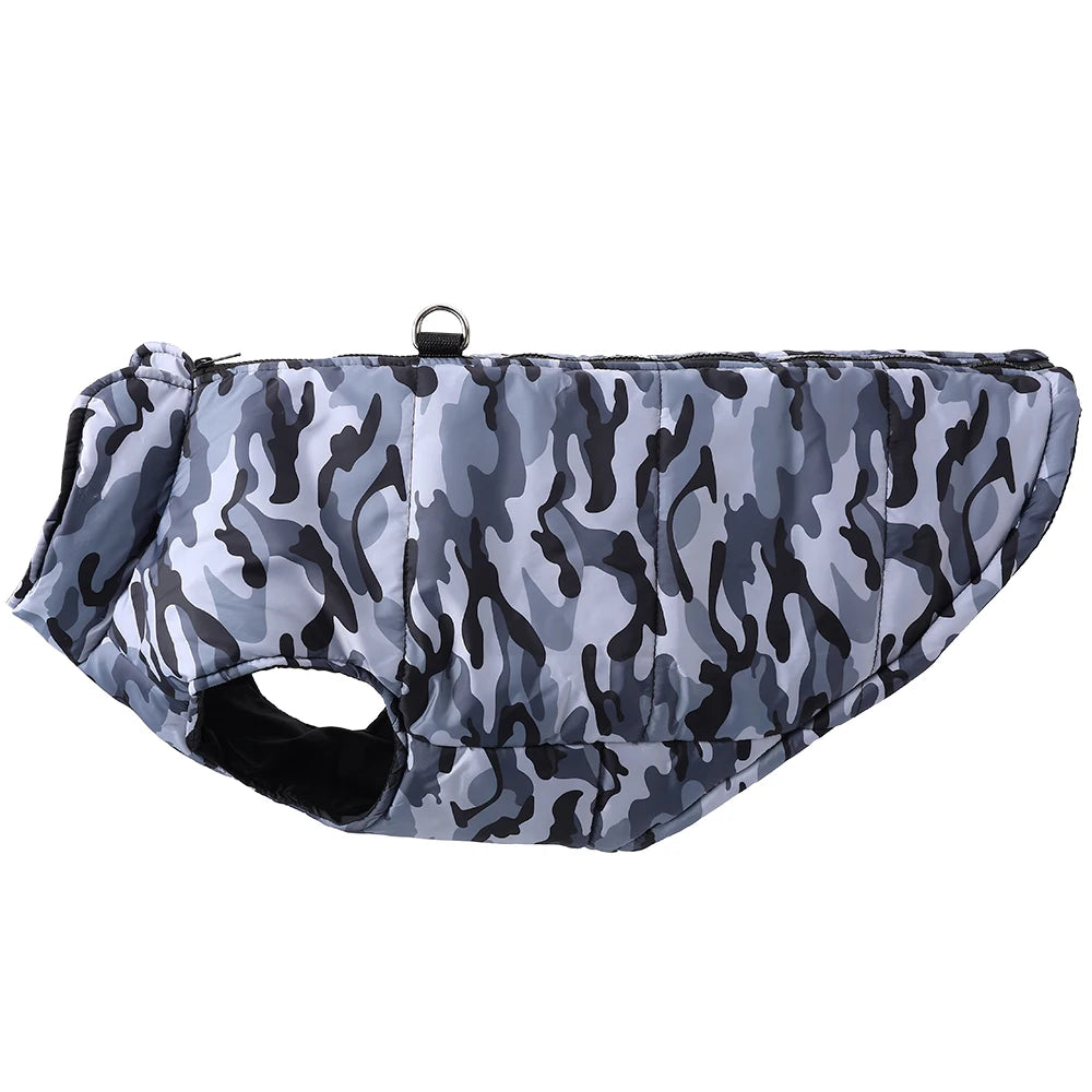 Winter Dog Clothes Coat Waterproof Puppy Cat Jacket For Large Dogs Camouflage Print Warm Windproof Pet Labrodor Apparel Costume