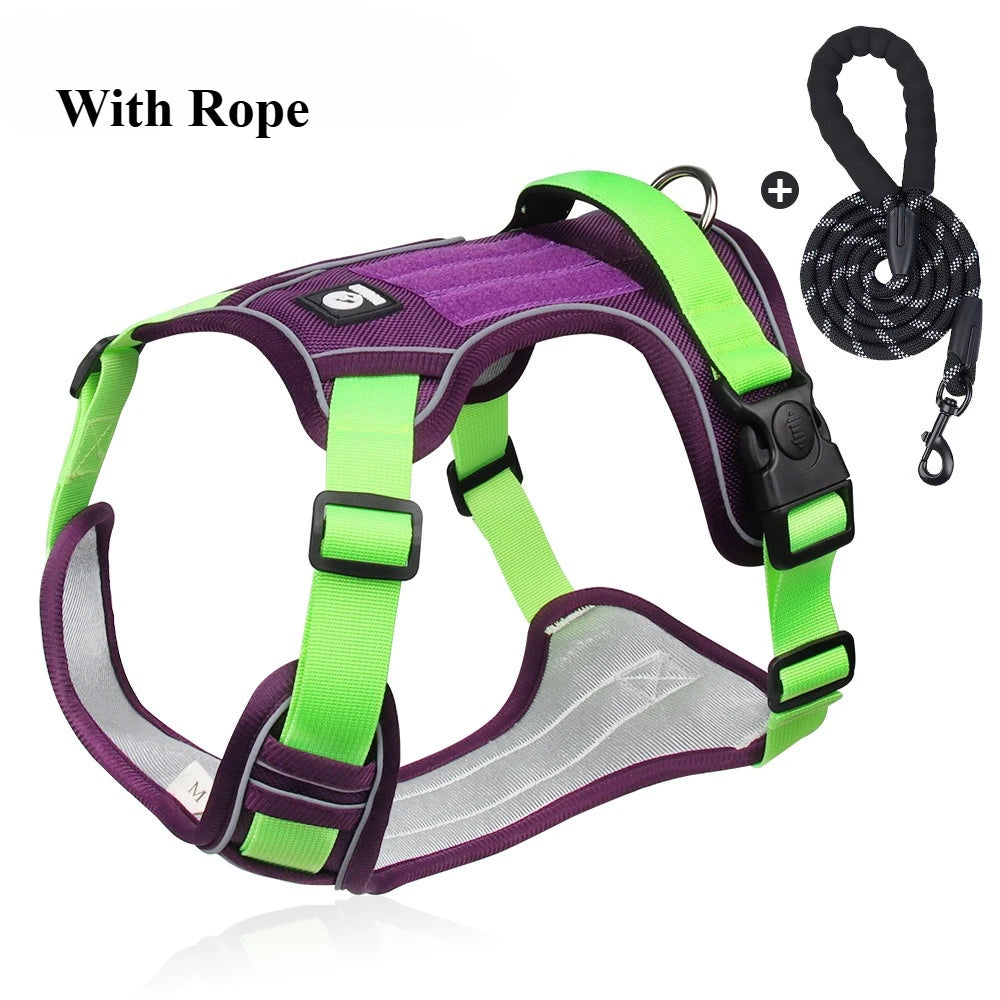 Large Dog Harness Collars Anti-Pull Harness Dog Walking Leash Pet Leash Anti-Escape Durable Material Easy To Put on Take Off