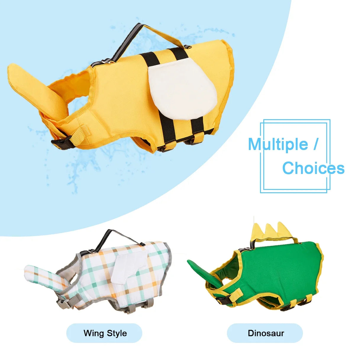Dog Life Jacket Reflective Adjustable Dog Flotation Swim Vest Enhanced Buoyancy Summer Dog Sailboats Surfing Safety Vest