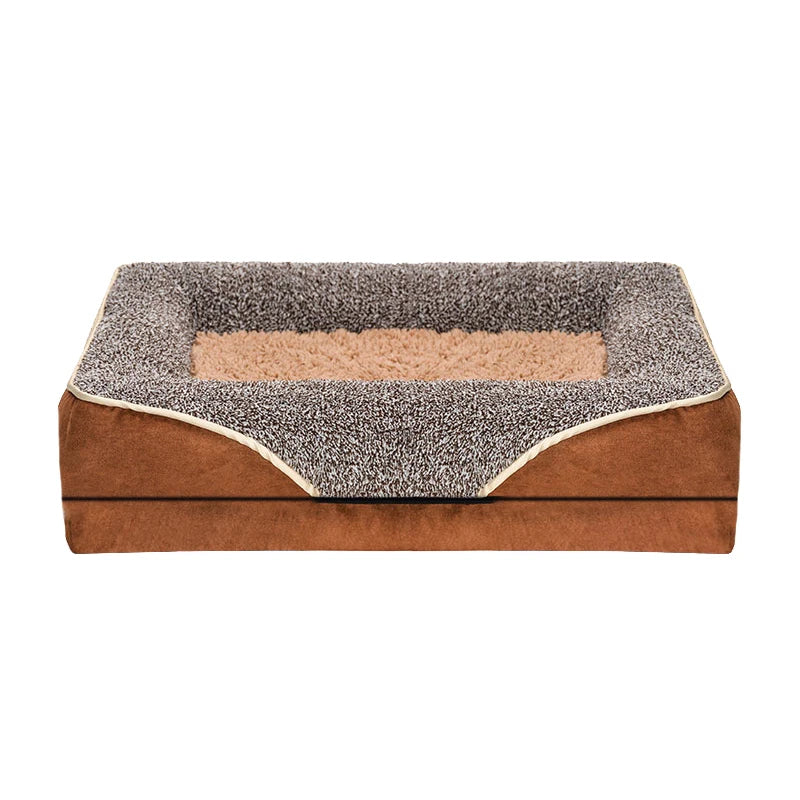 Removable washable pet dog sofa and dog bed for all seasons, pet bed sofa, comfortable and soft cat sofa bed with raised edges,