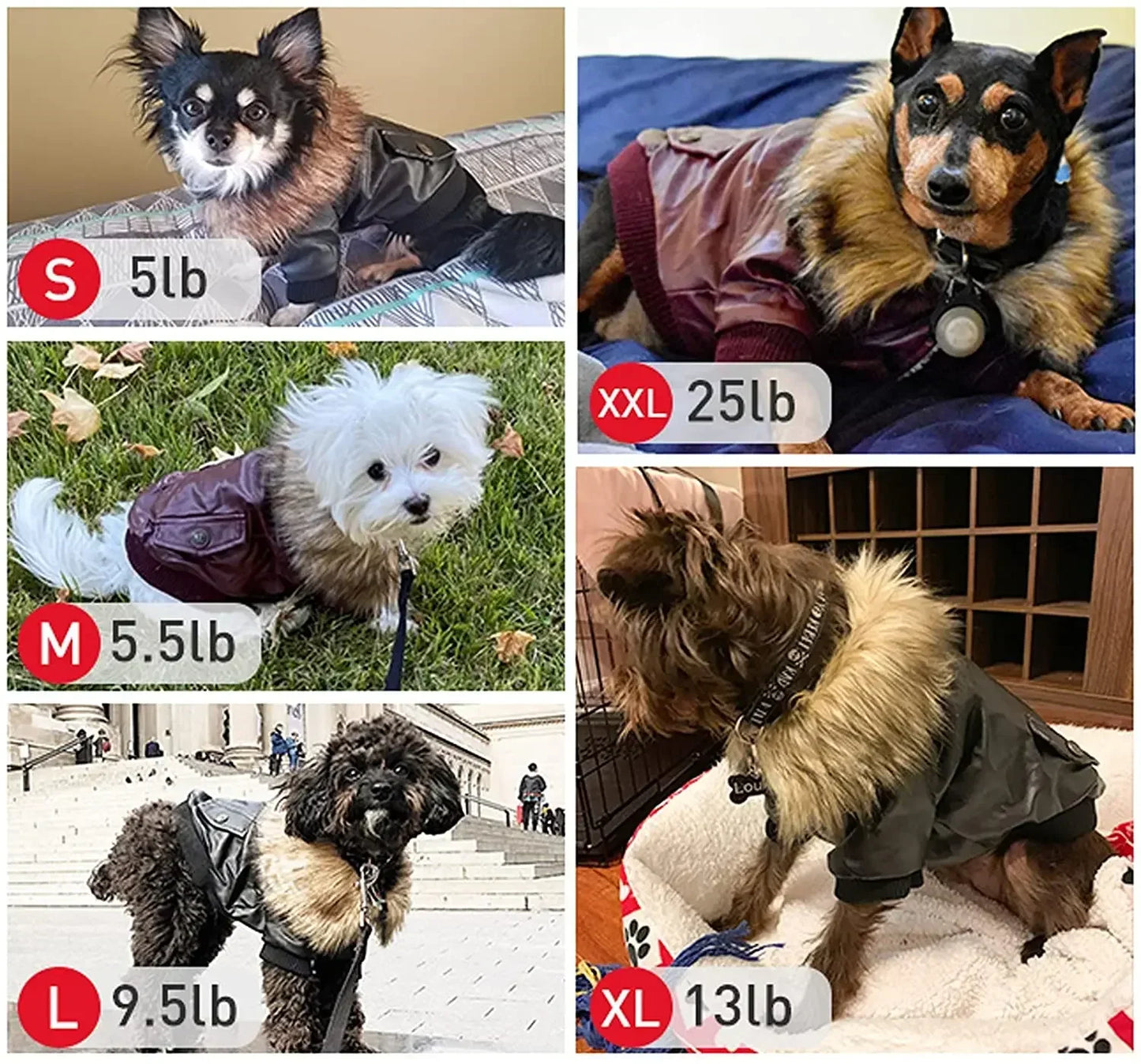 for Coat Medium Dog winter Leather pets for dog Waterproof PU clothes Small Dogs Winter Dog to Puppy Coats clothes Jackets