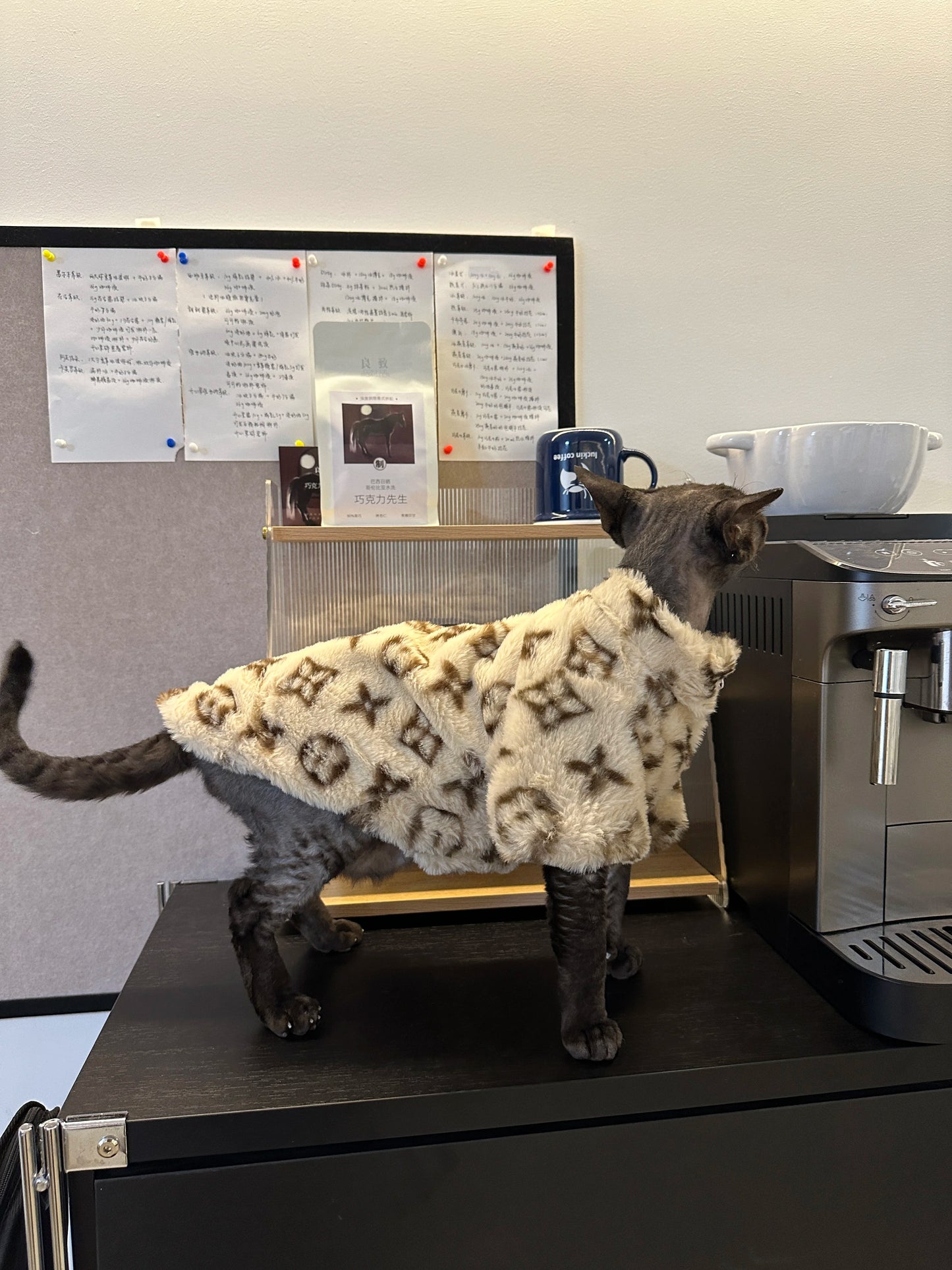 Dog Cat Winter Coat Autumn Clothes, Smoked Fur Warm Jacket for Schnauzer Teddy Bichon Small Medium Pets