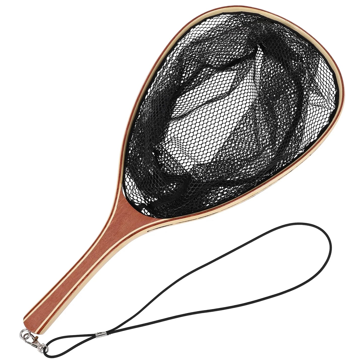 Fly Fishing Net, Trout Net, Wooden Frame Fly Fishing Landing Net for Catch and Release, Fly Fishing Gear for Stream Fishing