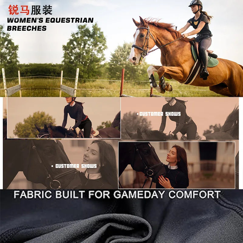 Padded breeches silicone non-slip wear-resistant elastic equestrian trousers autumn and winter riding thickened