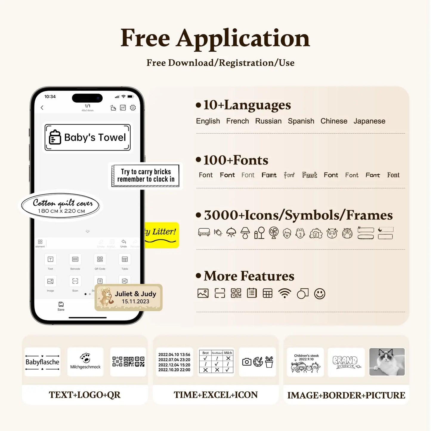 Niimbot 300 DPI High Definition Label Printer Upgraded D11 Wireless Thermal Label Maker Self-Adhesive Labeling Machine