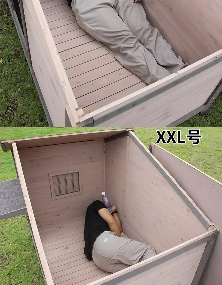 Outdoor Solid Wood Sunscreen Rain Protection Dog House Kennel Dog Cage Dog House Dog, Courtyard Villa Universal