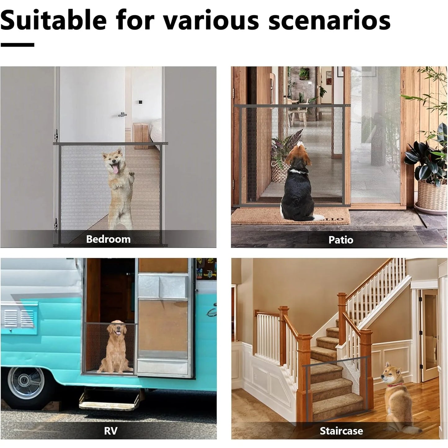 Steel Pet Grille Screen Door Protector for Dogs Pets Cats Scratch Protector Replacement Screen Door Guard Pet Proof (Bronze ）