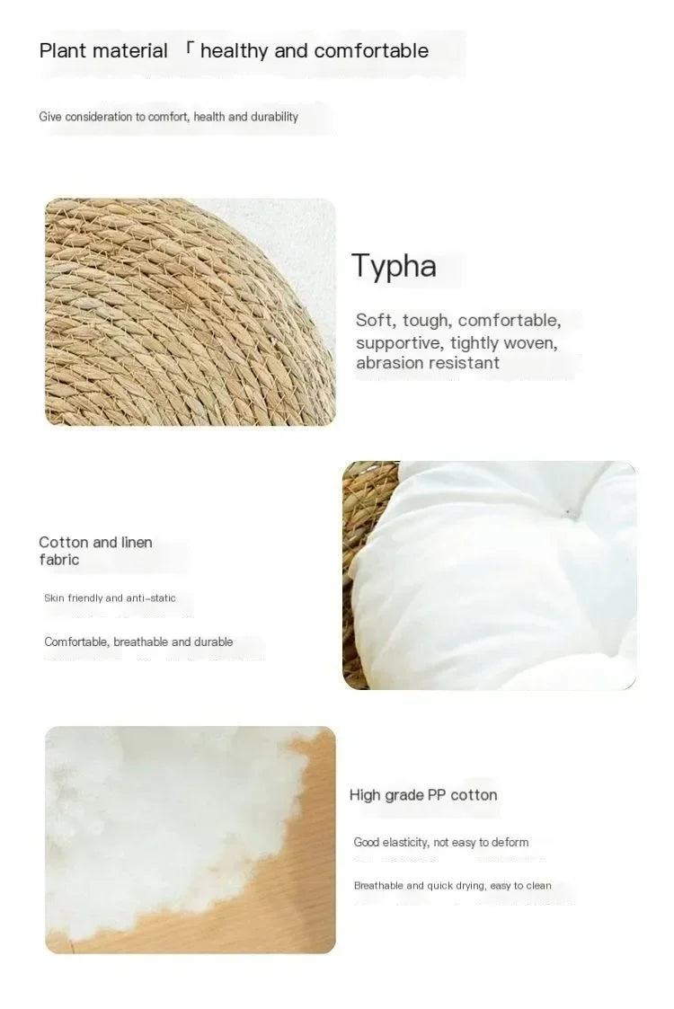 Pure hand-woven rattan cat nest four seasons universal warm pad removable washable winter pet supplies