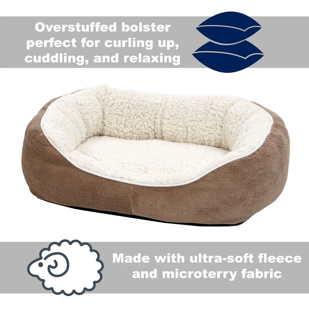 Ultra Soft Fleece Cuddle Pet Bed For Small Dogs And Cats