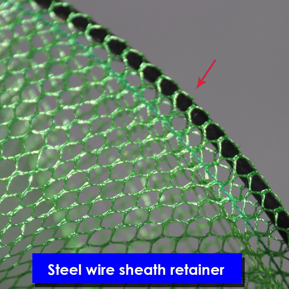 Foldable 2-Layer Fish Guard Nets Mesh Outdoor Portable Nylon Fish Crab Lobster Storage Cage Fishing Trap Network
