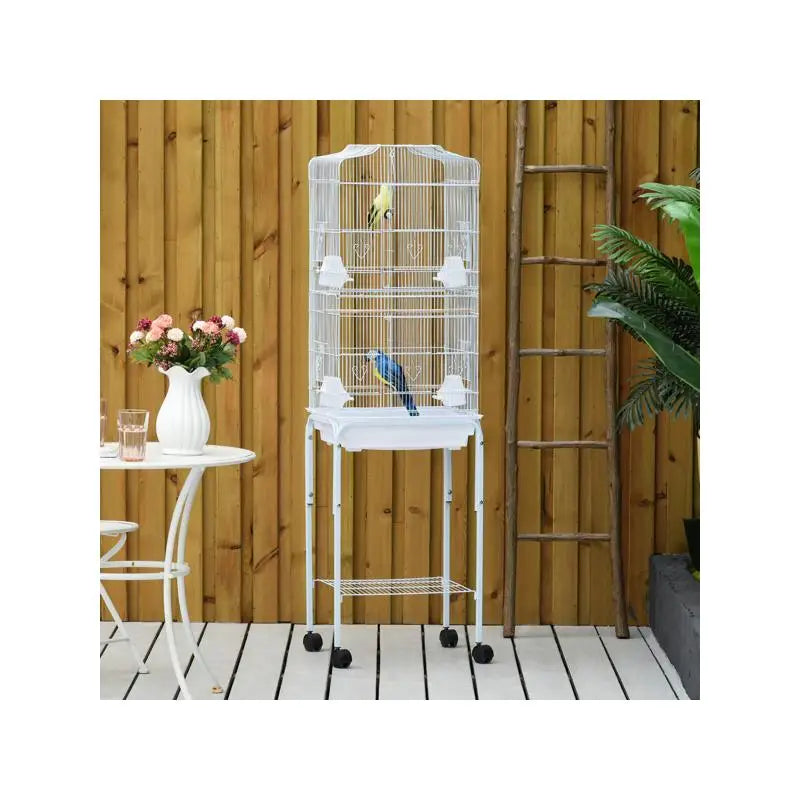 Bird Cage Starter Kit with Removable Rolling Stand for Easy Mobility and Convenience