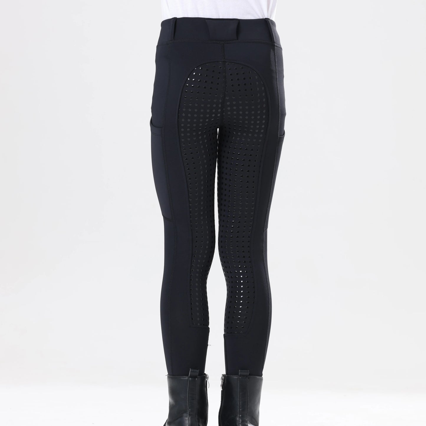 Spring and Autumn Thickened Children's Equestrian Pants Elastic Full Silicone Horse Riding Pants Brushed Base Skin-friendly Soft