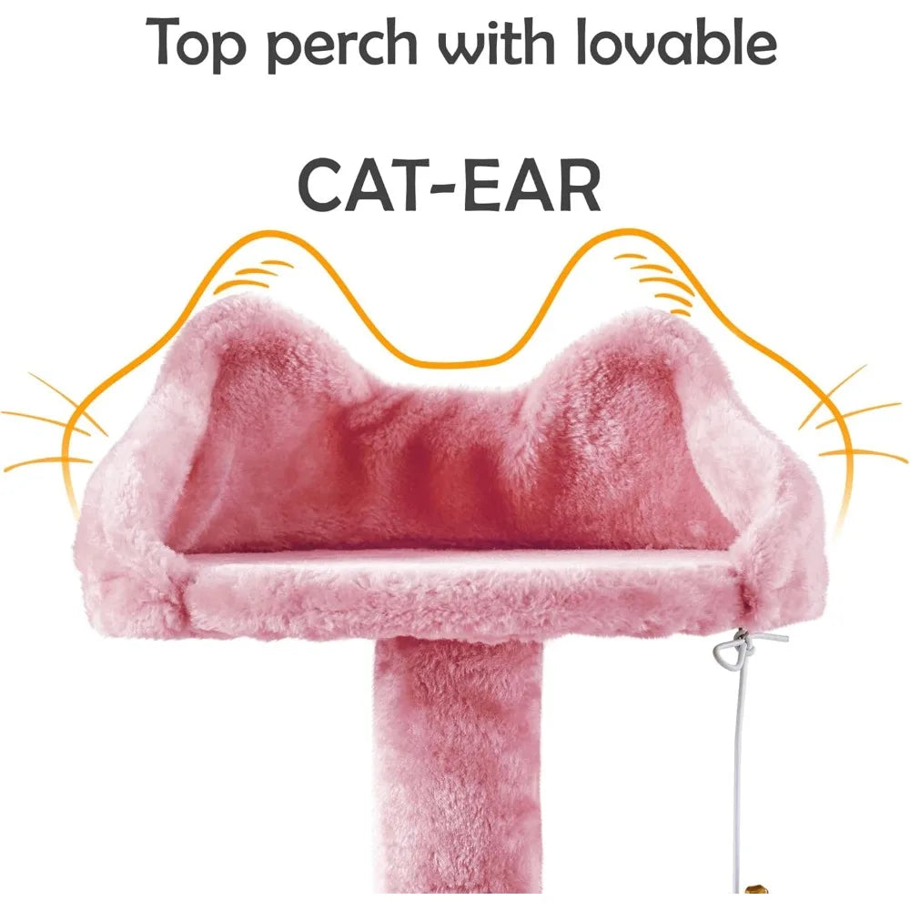 57 inches Multi-Level Cat Tree Cat Condo with Scratching Posts Kittens Activity Tower Pet Play House Furniture,