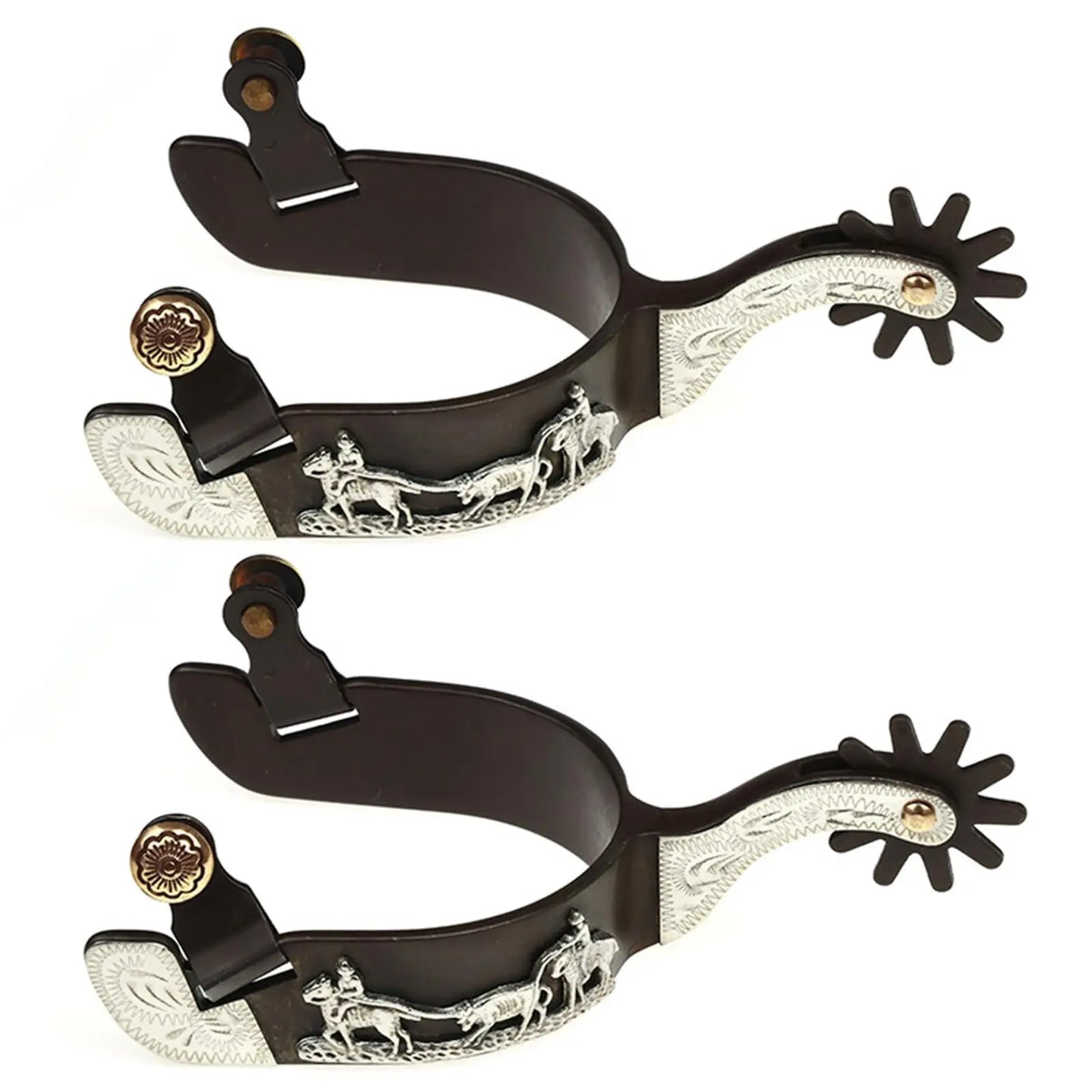 Mild Steel Horse Spur Western Boy Spur Mens Roping Spur with Gear Boot Decoration Horse Riding Accessories Enduring