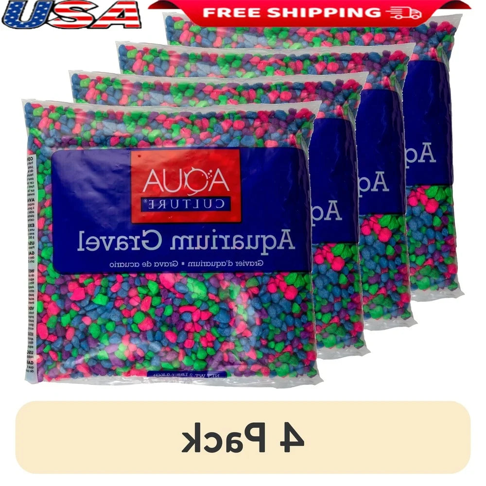 4 Pack Aquarium Gravel Multicolor 2 lb Lightweight Decorative Stones Nano Tanks Bowls Terrariums Crafts pH Neutral Bacteria